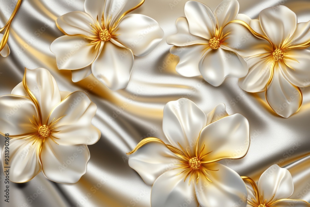 An elegant white backdrop is complemented with valuable ornaments and vintage floral elegance. An elegant white backdrop is complemented with valuable ornaments and vintage floral elegance.