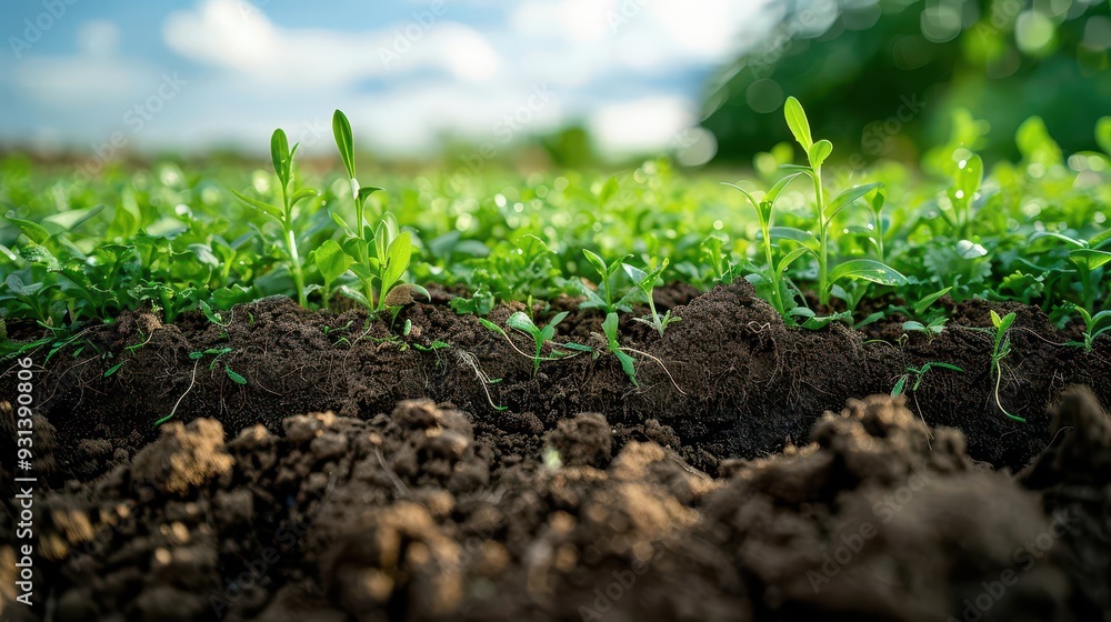 Regenerative agriculture, healthy soil cross-section, Regenerative agriculture, healthy soil cross-section,