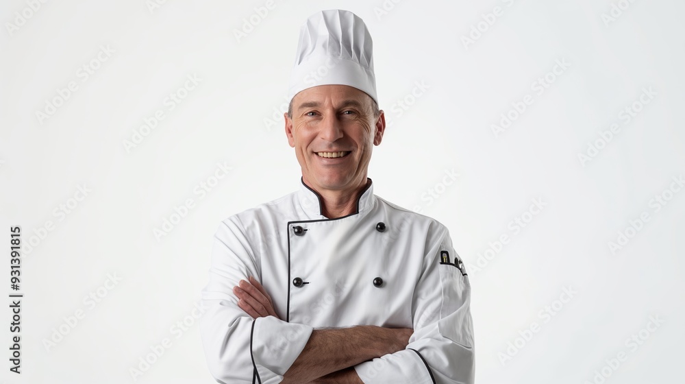Portrait of Smiling Male Chef Front View: Isolated on Transparent Background Portrait of Smiling Male Chef Front View: Isolated on Transparent Background