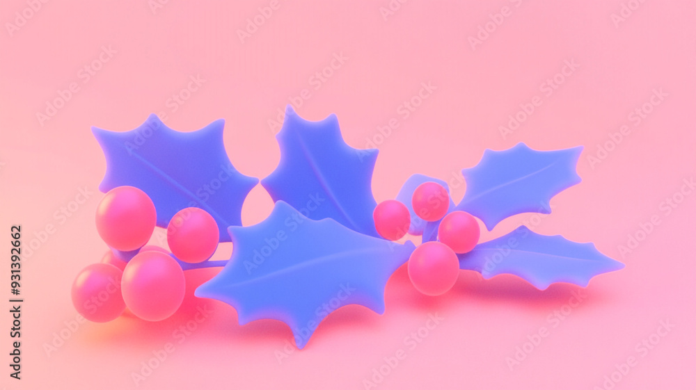 Christmas holly. Christmas background. 3 d.