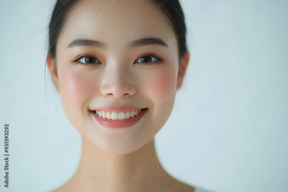 Asian woman positive smile on white background, beauty positive smile Asian woman positive smile on white background, beauty positive smile