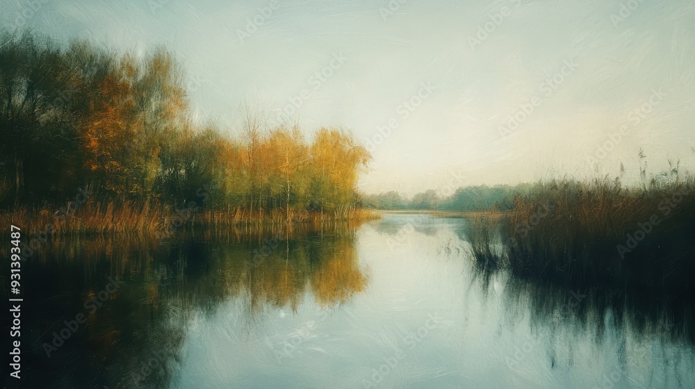 Obraz premium Blurred shot of an impressionistic landscape 
