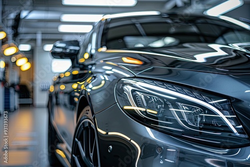 car maintenance service in the background of a car repair shop