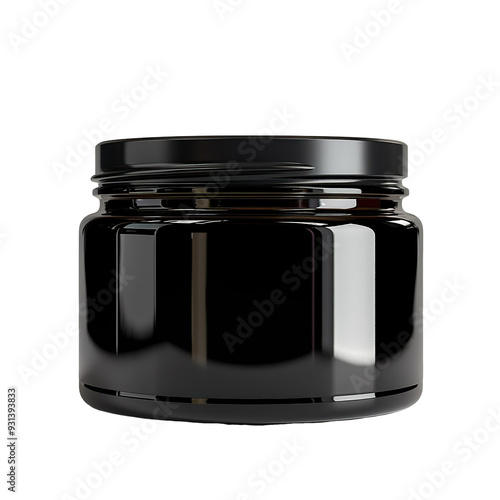Front view of a black brow pomade bottle with no labels isolated on a white transparent background