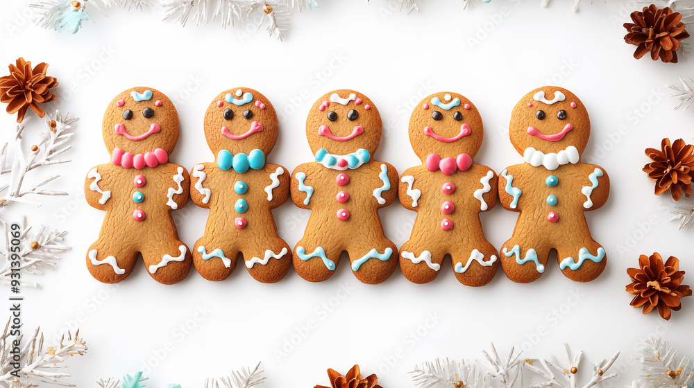 Christmas gingerbread cookies in the form of a family on a white background Christmas gingerbread cookies in the form of a family on a white background
