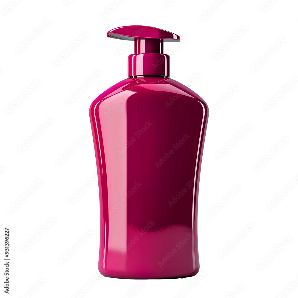 Front view of a Magenta conditioner bottle with no labels isolated on a white transparent background Front view of a Magenta conditioner bottle with no labels isolated on a white transparent background