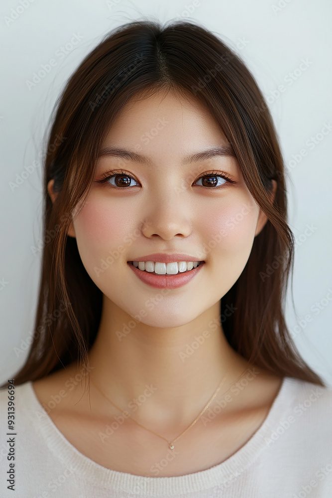 Asian woman positive smile on white background, beauty positive smile Asian woman positive smile on white background, beauty positive smile