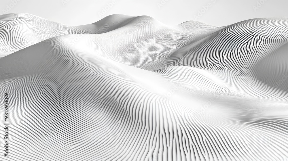 The white wavy lines create the illusion of a 3D illustration when grouped together The white wavy lines create the illusion of a 3D illustration when grouped together
