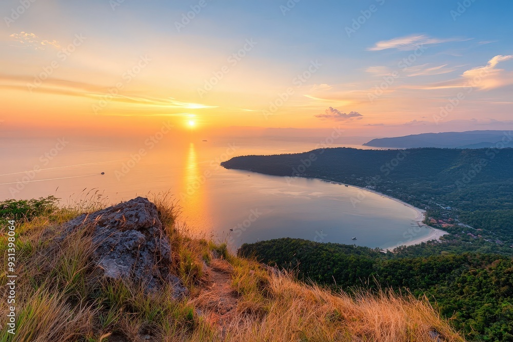 A stunning sunset over the Andaman Sea viewed from the Windmill View Point near Laem Promthep Cape in Phuket, Thailand.
A stunning sunset over the Andaman Sea viewed from the Windmill View Point near Laem Promthep Cape in Phuket, Thailand.