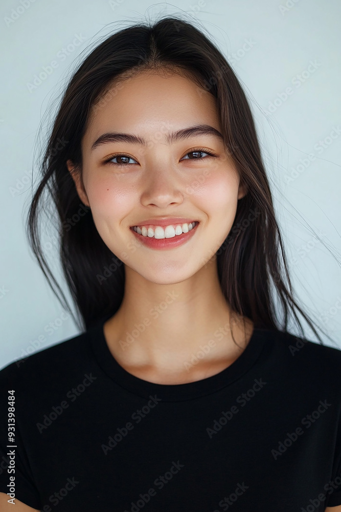 Asian woman positive smile on white background, beauty positive smile Asian woman positive smile on white background, beauty positive smile