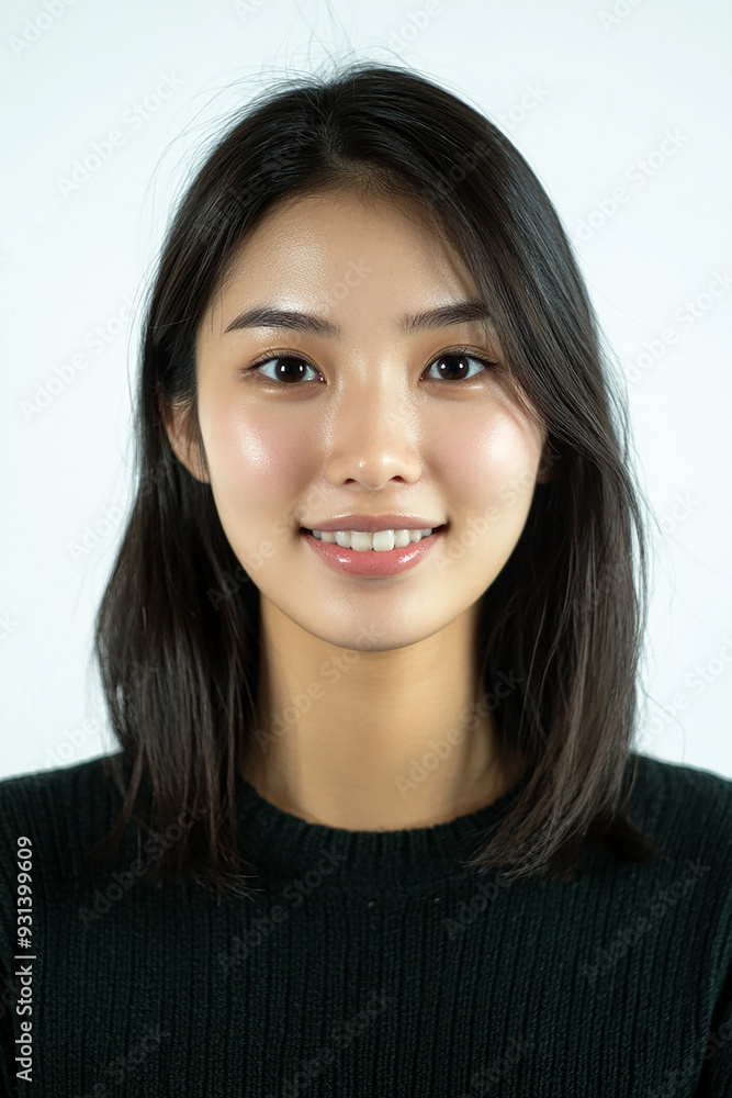 Asian woman positive smile on white background, beauty positive smile Asian woman positive smile on white background, beauty positive smile