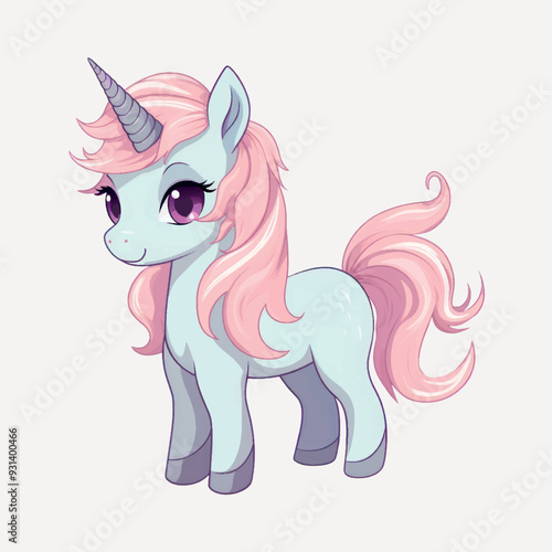 Cute pastel unicorn illustration