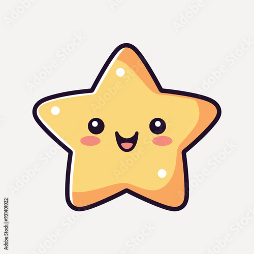 Cute smiling star cartoon illustration