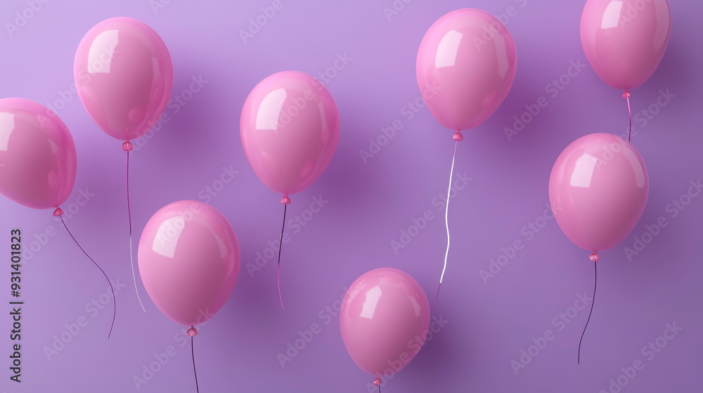 Color Scheme: The rich purple background provides a dramatic contrast to the light pink balloons, making the scene visually engaging.
Color Scheme: The rich purple background provides a dramatic contrast to the light pink balloons, making the scene visually engaging.