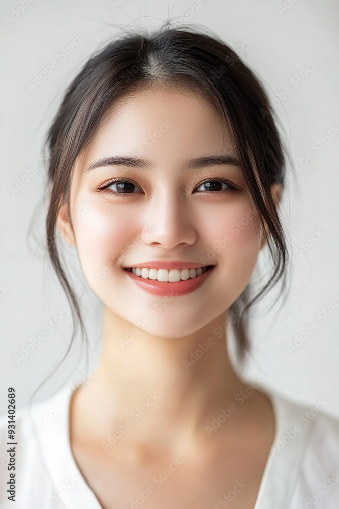Asian woman positive smile on white background, beauty positive smile Asian woman positive smile on white background, beauty positive smile
