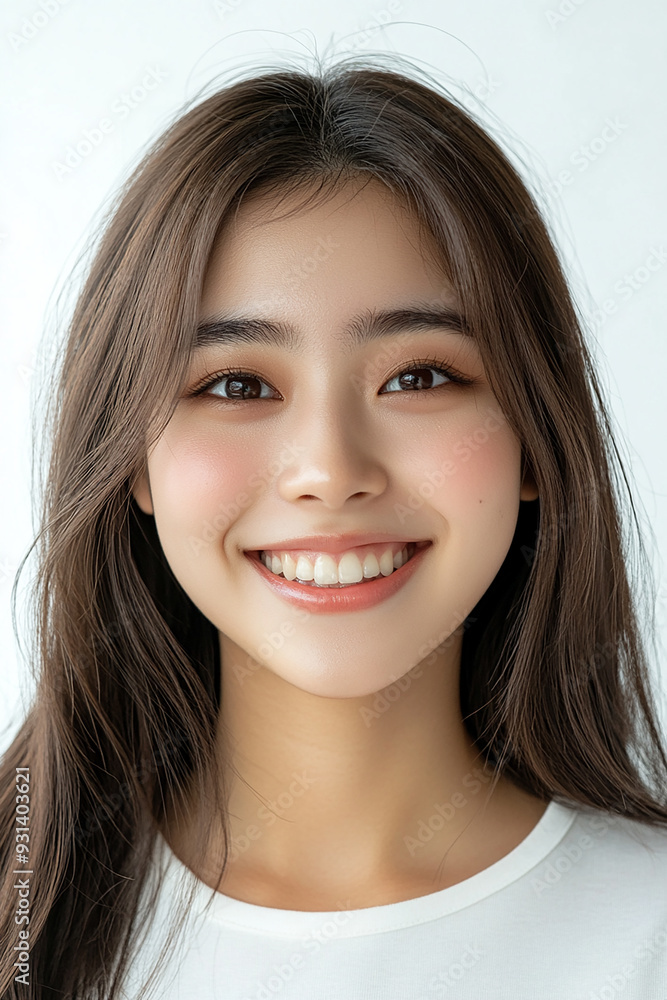 Asian woman positive smile on white background, beauty positive smile Asian woman positive smile on white background, beauty positive smile