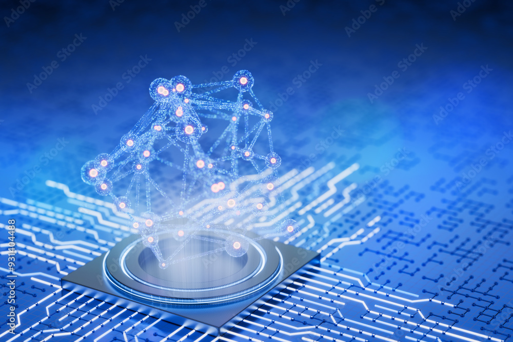Training a neural network. Artificial intelligence concept. Artificial ...
