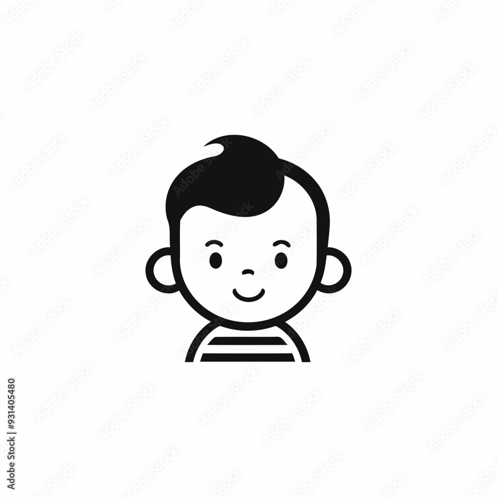 Cute baby logo design vector template