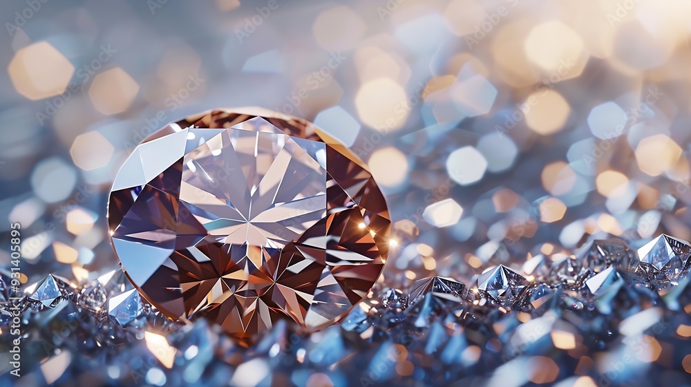 brown diamond sapphire round shape cutting : Generative AI brown diamond sapphire round shape cutting : Generative AI