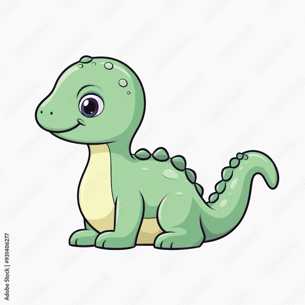 Fototapeta premium Cute cartoon baby dinosaur illustration