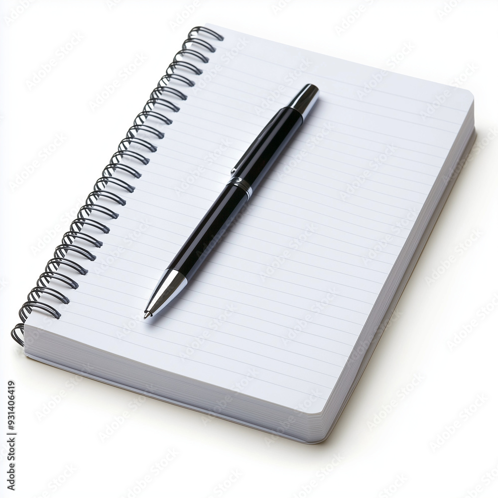 Open Blank Sketchbook with Pen Isolated Against White Background Ideal for Drawing and Creative Work Open Blank Sketchbook with Pen Isolated Against White Background Ideal for Drawing and Creative Work