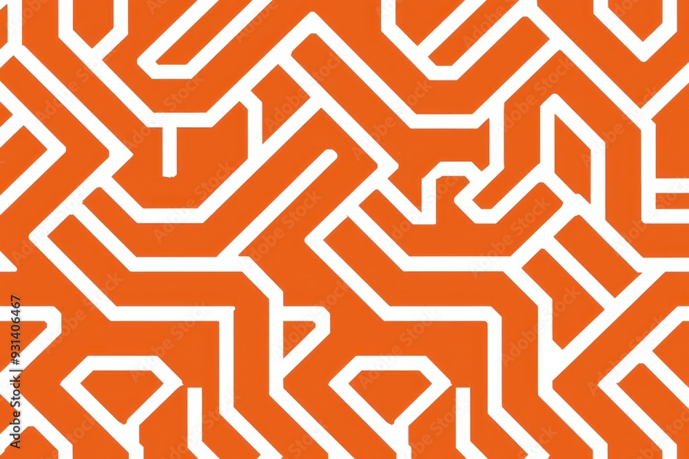 Abstract geometric pattern with white lines on a vibrant orange background Abstract geometric pattern with white lines on a vibrant orange background