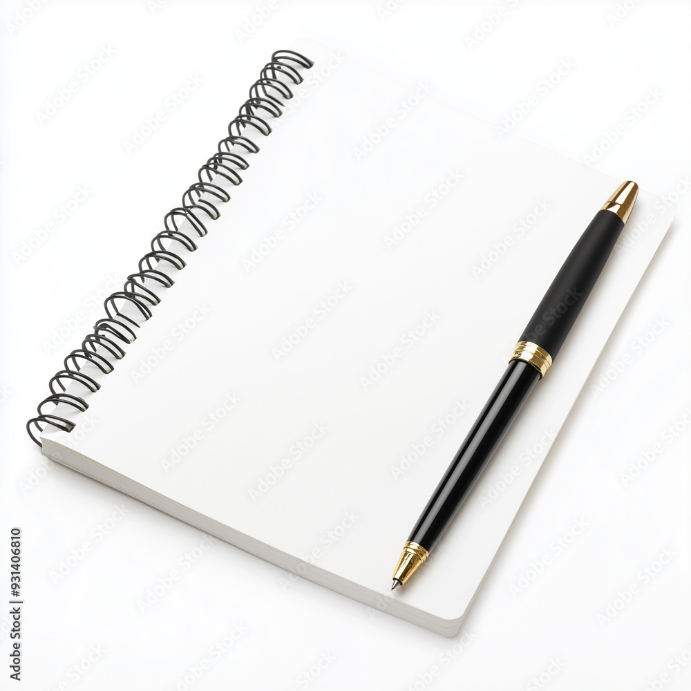 Open Blank Sketchbook with Pen Isolated Against White Background Ideal for Drawing and Creative Work Open Blank Sketchbook with Pen Isolated Against White Background Ideal for Drawing and Creative Work