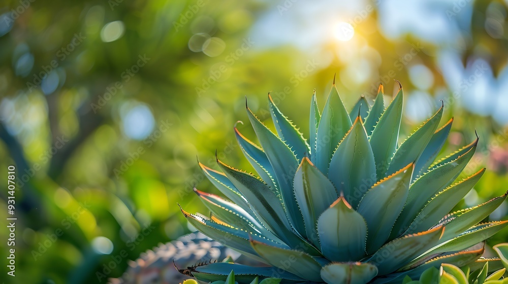 Queen Victoria Agave Plant at the San Diego Botanical Gardens : Generative AI Queen Victoria Agave Plant at the San Diego Botanical Gardens : Generative AI