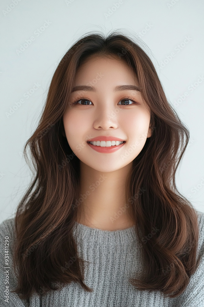 Asian woman positive smile on white background, beauty positive smile Asian woman positive smile on white background, beauty positive smile