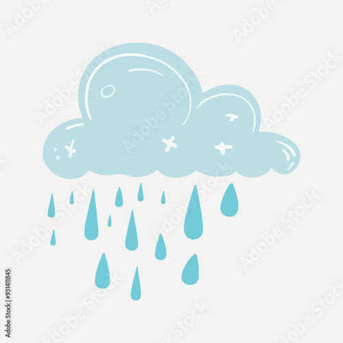 raining cloud illustration vector