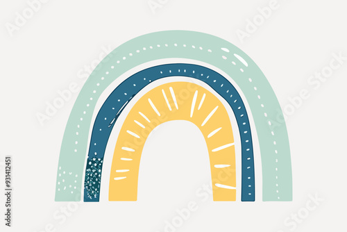 cute rainbow illustration vector