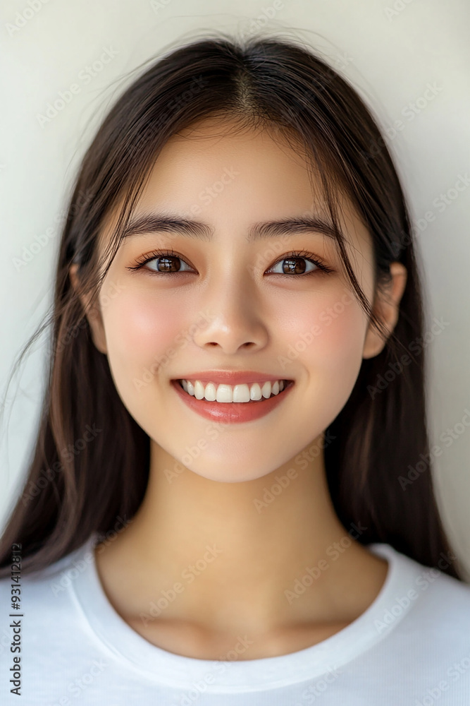 Asian woman positive smile on white background, beauty positive smile Asian woman positive smile on white background, beauty positive smile