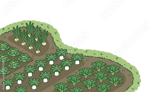 Multiple crops isometric illustration material photo