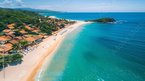 Aerial view of the beaches of Macumba Pedra do Pontal Praia do Secreto and Praia de Grumari : Generative AI photo