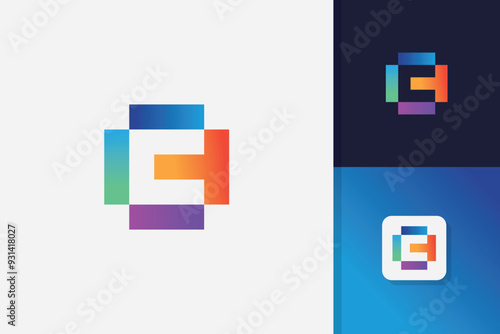 initial letter c technology logo design vector template