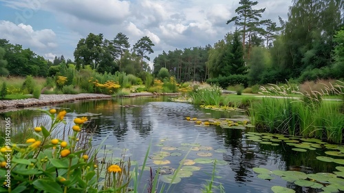 National Botanic Garden of Latvia in Salaspils Summer August 15082023 : Generative AI photo