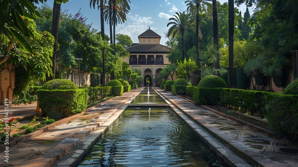Fototapeta premium Botanical Garden of the University of Granada Jardin Botanico Granada Andalusia Spain : Generative AI