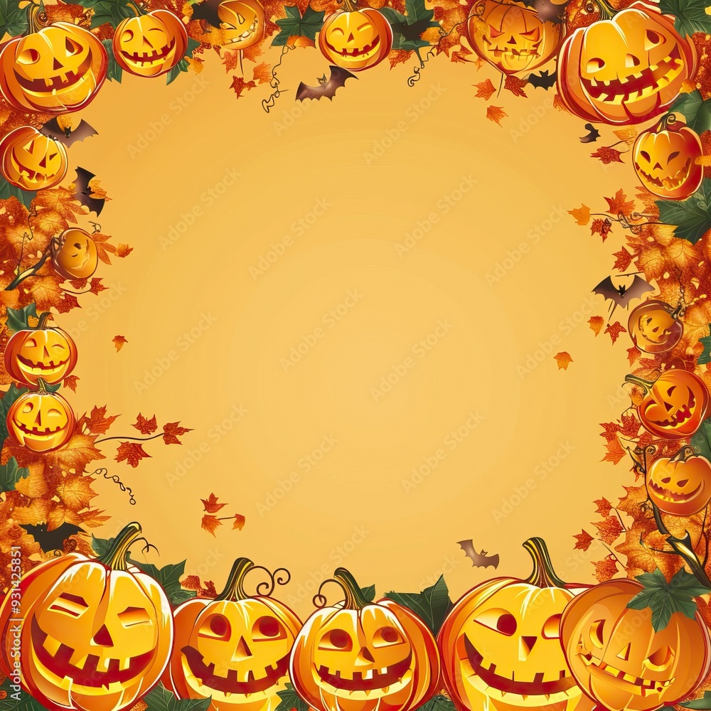 Happy Halloween With Pumpkins Background Happy Halloween With Pumpkins Background