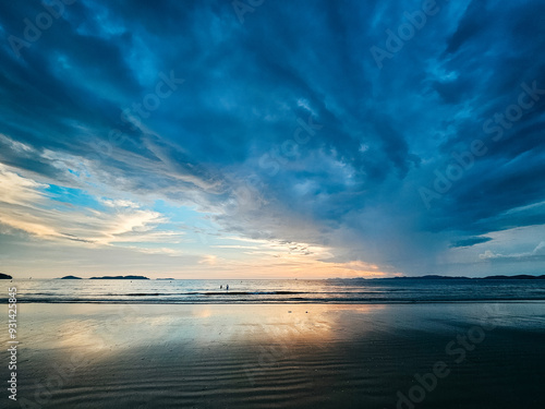 Hot Summer beautiful sunset in the West Sea in South Korea