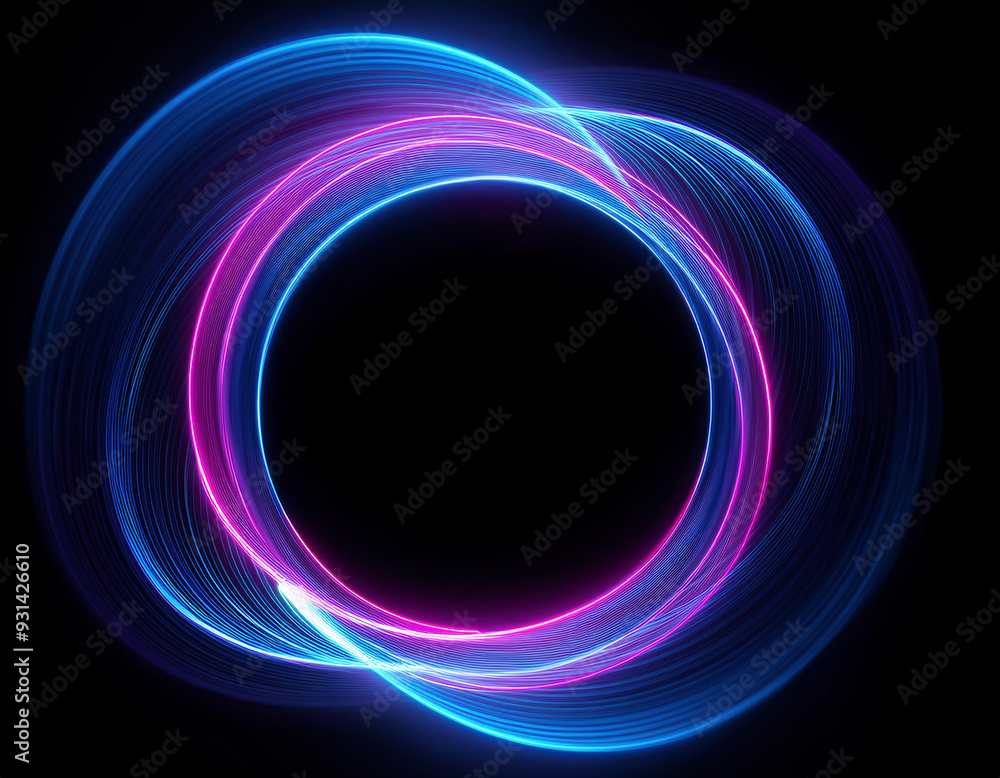 Abstract luminous swirling background. Blue and pink Elegant glowing circle. Abstract luminous swirling background. Blue and pink Elegant glowing circle.