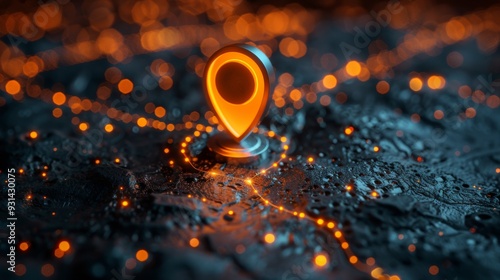 Wallpaper Mural Location pin icon, geolocation map mark, digital futuristic background	 Torontodigital.ca