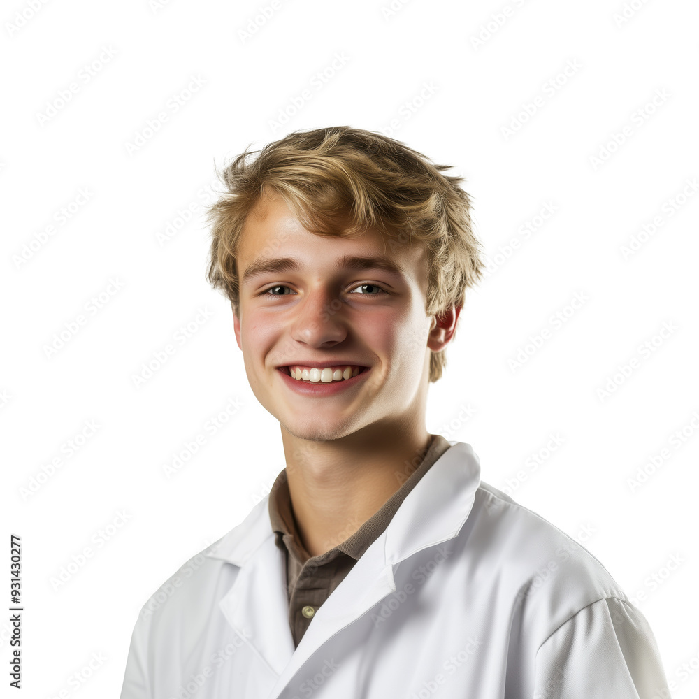 Scientist surgeon physician doctor pharmacist chemist forensic blonde hair young Caucasian male smile transparent background Scientist surgeon physician doctor pharmacist chemist forensic blonde hair young Caucasian male smile transparent background