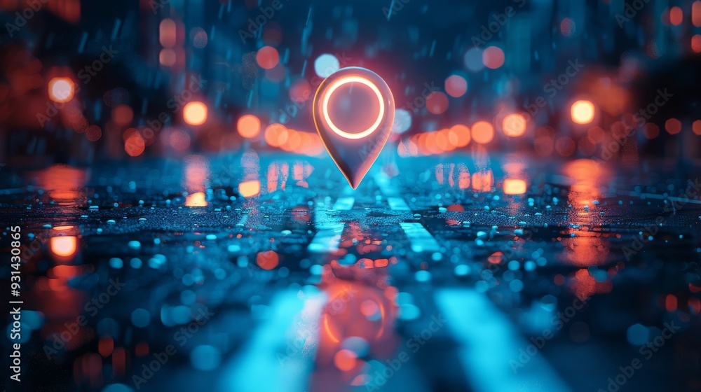 Location pin icon, geolocation map mark, digital futuristic background Location pin icon, geolocation map mark, digital futuristic background