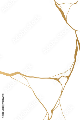 Golden Kintsugi Crack Pattern