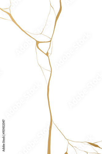 Golden Kintsugi Crack Pattern
