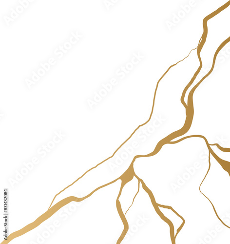 Golden Kintsugi Crack Pattern