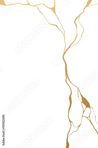 Golden Kintsugi Crack Pattern
