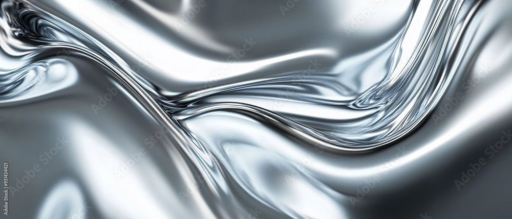 Metallic liquid chrome backdrop with glossy textures and flowing liquid-like movement providing a contemporary and visually captivating background for modern aesthetics Metallic liquid chrome backdrop with glossy textures and flowing liquid-like movement providing a contemporary and visually captivating background for modern aesthetics