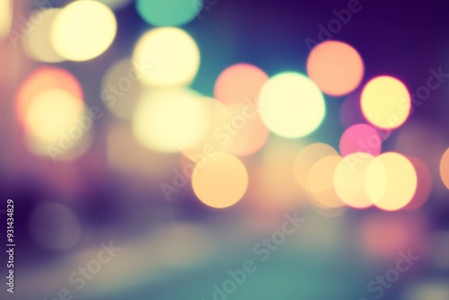 Blured city lights, abstract bokeh background of illuminated.