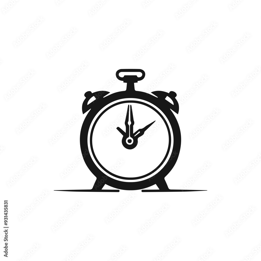 Vector alarm clock icon isolated on white background. Vector alarm clock icon isolated on white background.